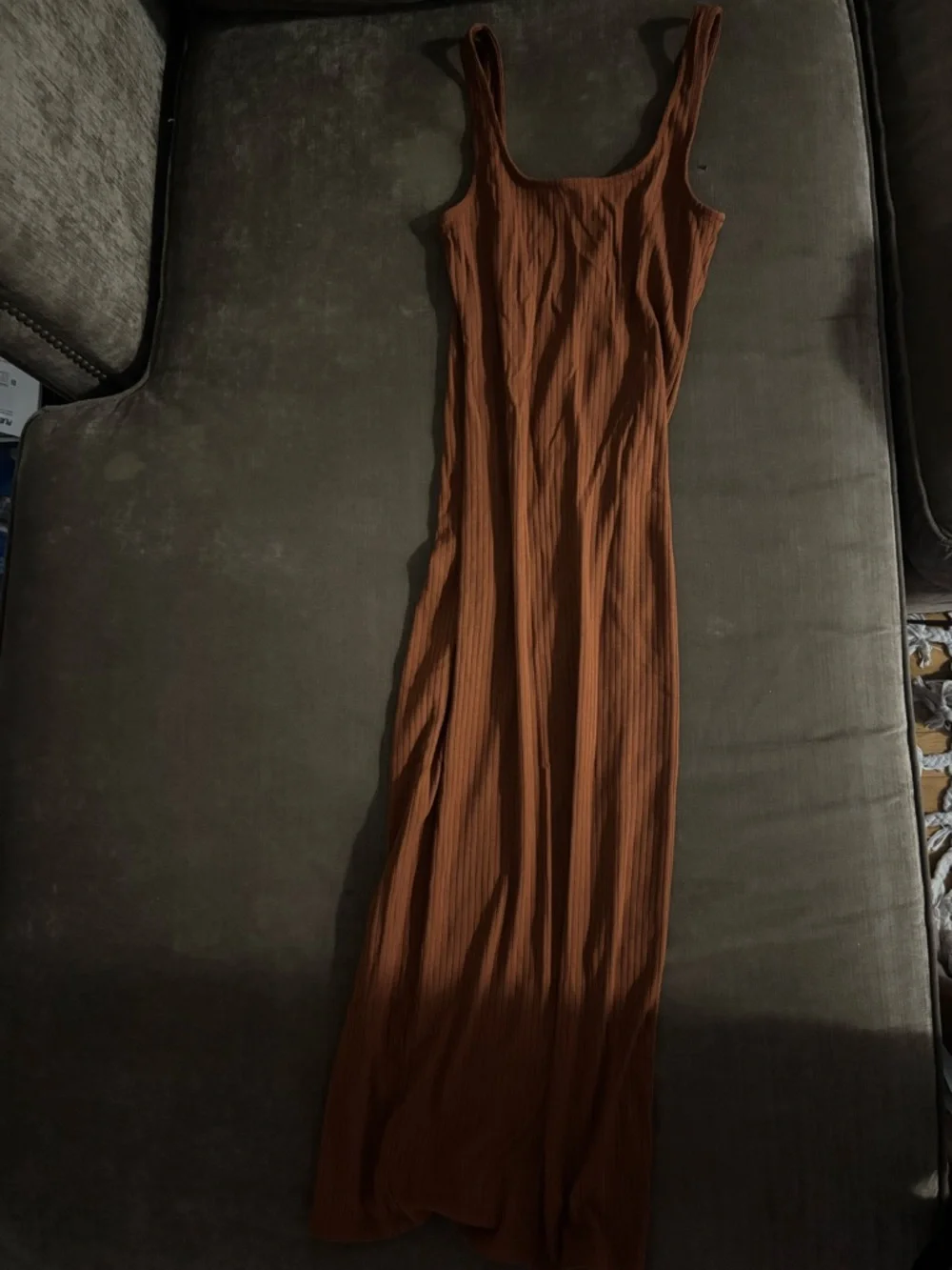 H&M Rust Orange Ribbed Tank Maxi Dress - Picture 2 of 2